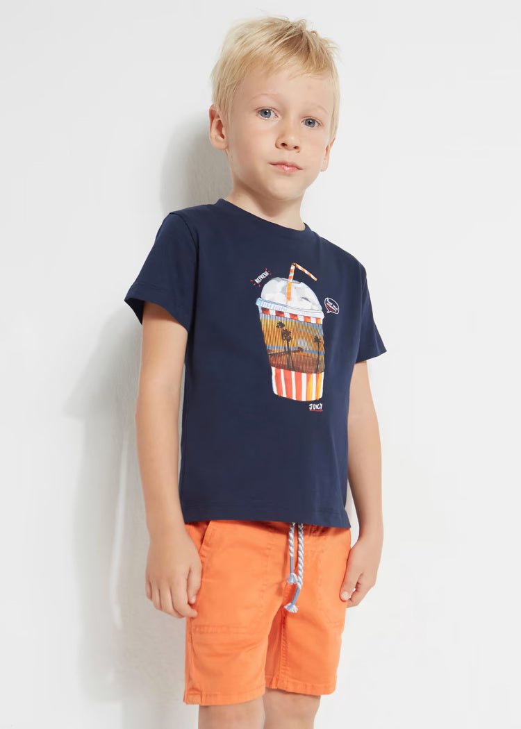 Bermuda vita regolabile cotone bambino Mayoral pompelmo - ErreGiModaBimbo