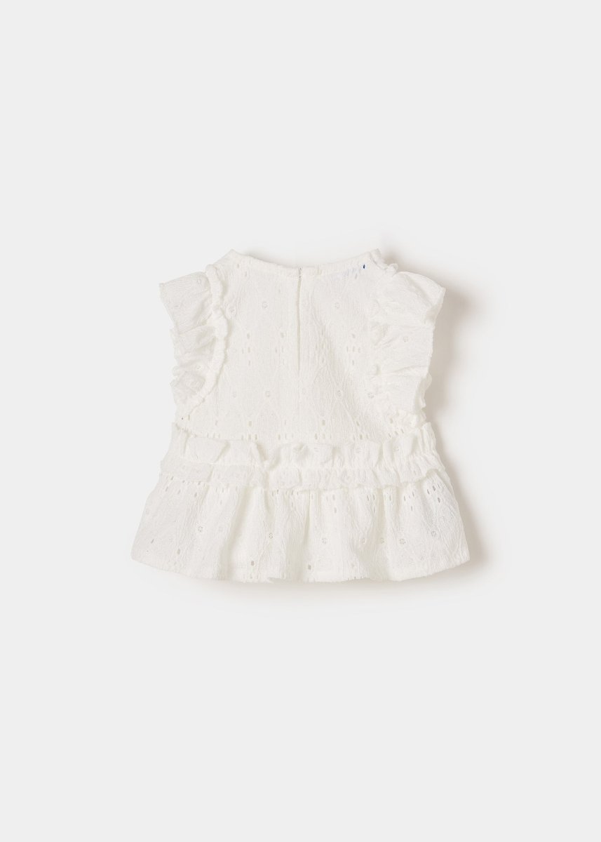 Blusa combinata neoanta Mayoral bianca ricami - ErreGiModaBimbo