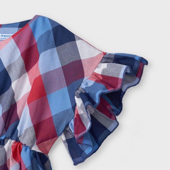 Blusa manica volant bambina Mayoral fantasia quadri - ErreGiModaBimbo