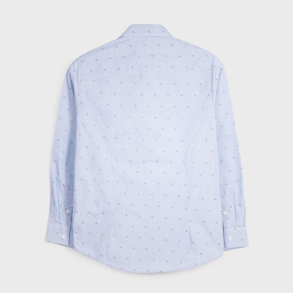 Camicia ragazzo Mayoral azzurra fantasia rigata puntini - ErreGiModaBimbo