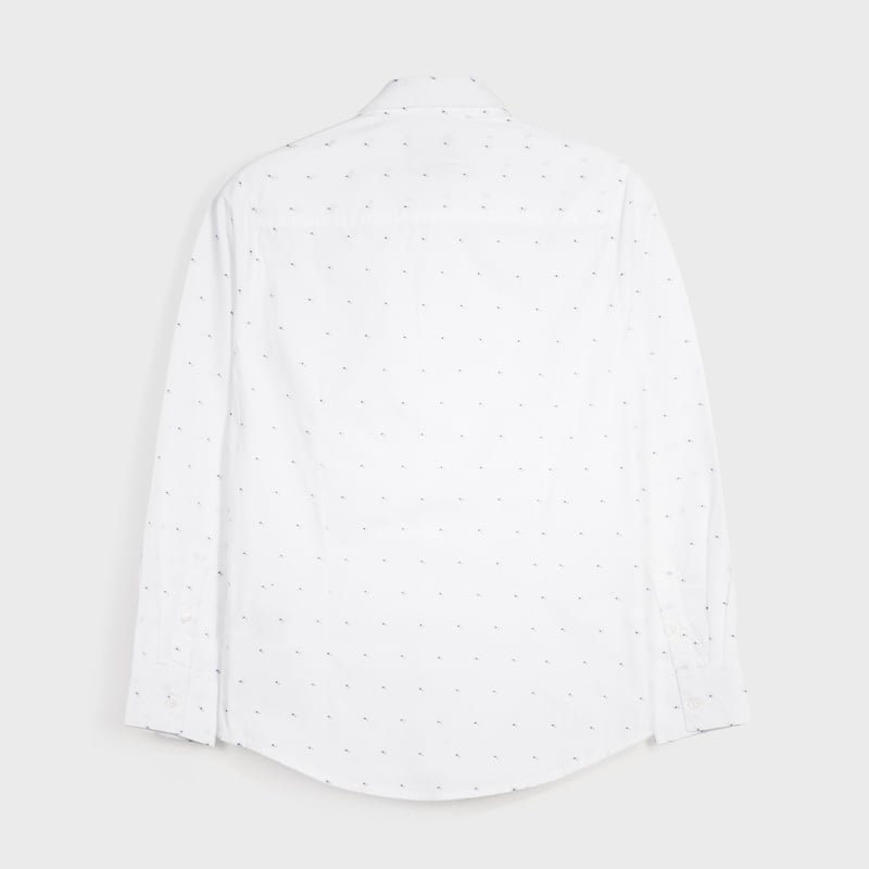 Camicia ragazzo Mayoral bianco fantasia rigata puntini - ErreGiModaBimbo