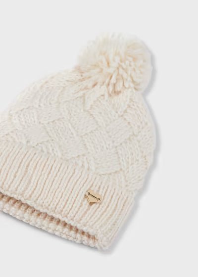 Cappello pompon bambina Mayoral panna - ErreGiModaBimbo