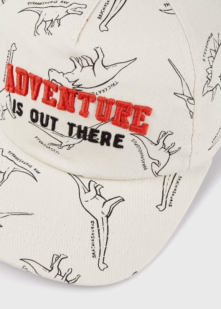 Cappello stampa dinosauri ricamo "ADVENTURE" cotone bambino Mayoral - ErreGiModaBimbo