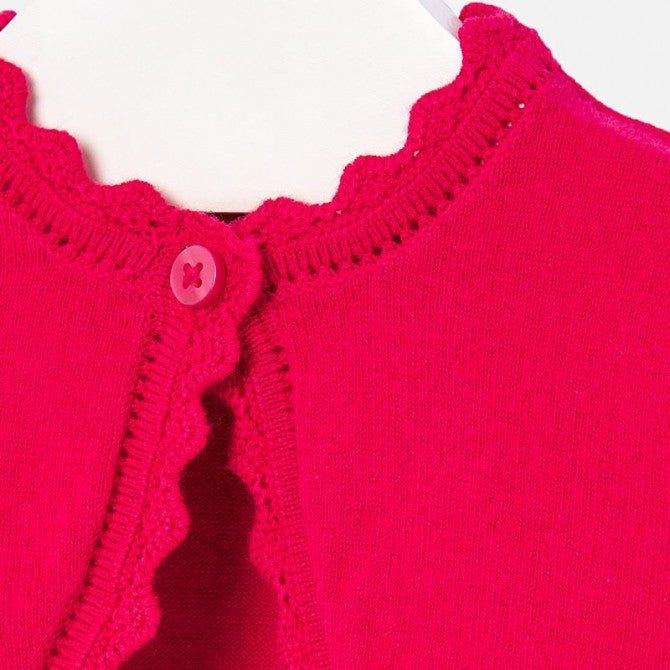 Cardigan neonata Mayoral Basica con merletto Fragola - ErreGiModaBimbo