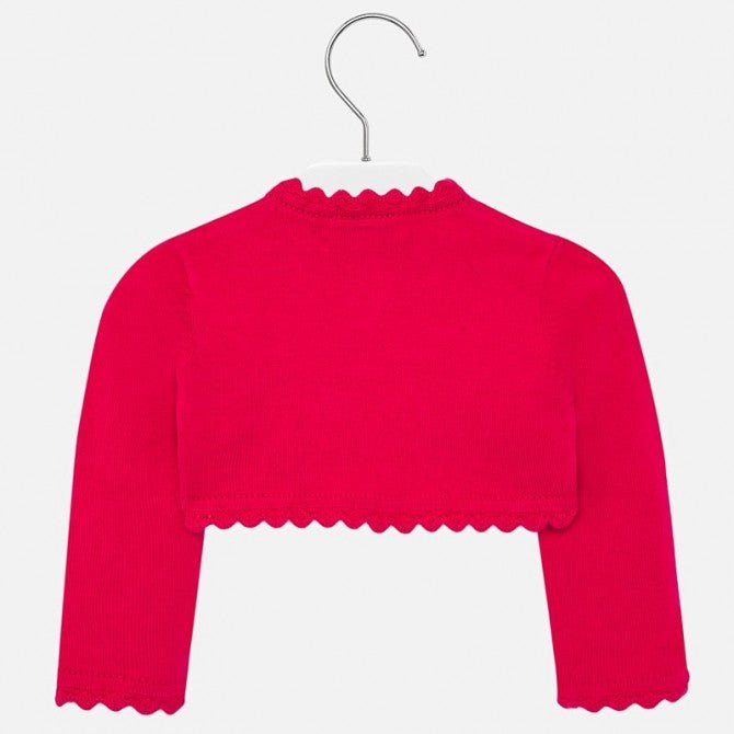 Cardigan neonata Mayoral Basica con merletto Fragola - ErreGiModaBimbo