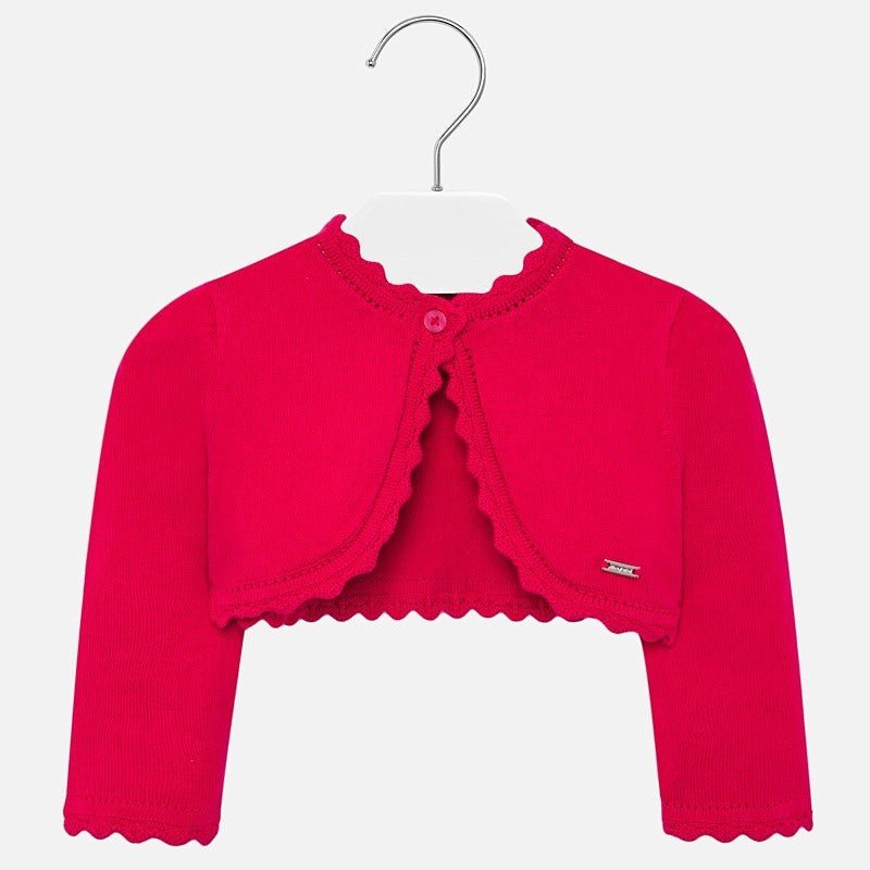 Cardigan neonata Mayoral Basica con merletto Fragola - ErreGiModaBimbo