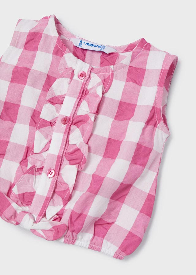 Completo 2 pezzi neonata Mayoral qudri magenta - ErreGiModaBimbo