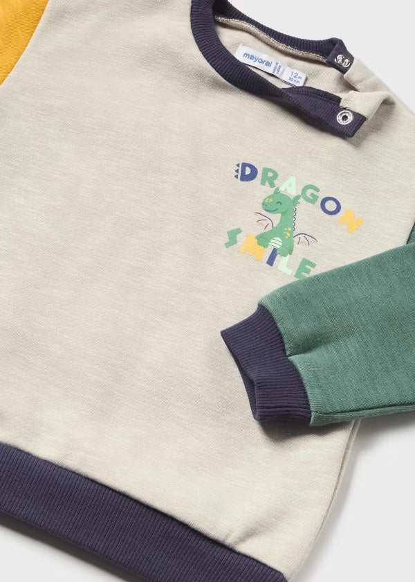 Completo 2 pezzi neonato Mayoral caldo cotone "DRAGO SMILE" - ErreGiModaBimbo