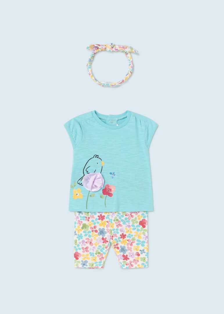 Completo 3 pezzi neonata Mayoral Newborn turchese - ErreGiModaBimbo