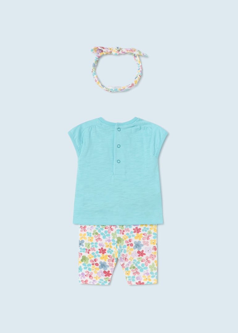 Completo 3 pezzi neonata Mayoral Newborn turchese - ErreGiModaBimbo