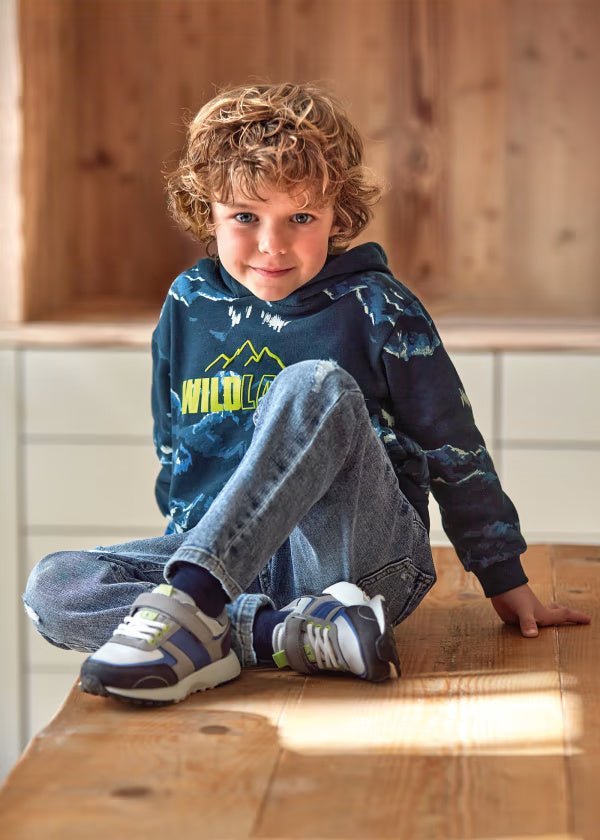 Felpa Pullover blu bambino Mayoral "WILDLAND" - ErreGiModaBimbo