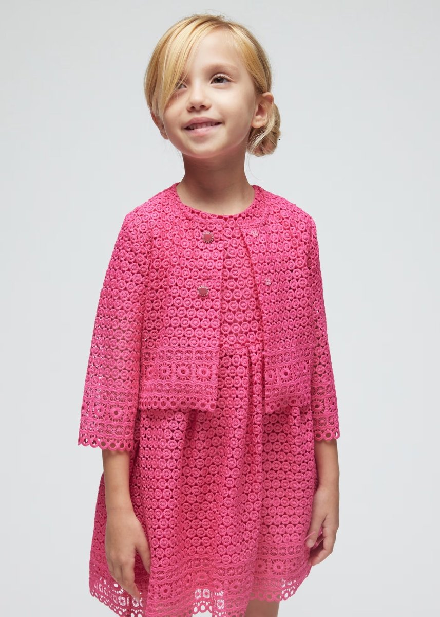 Giacca cardigan guipur bambina Mayoral Fucsia - ErreGiModaBimbo