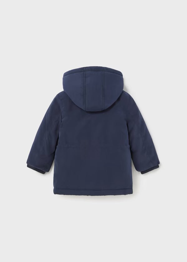Giubbino parka neonato Mayoral cappuccio rimovibile blu - ErreGiModaBimbo