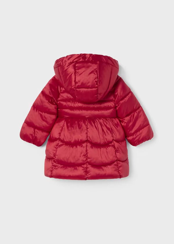 Giubbotto lungo con cappuccio neonata Mayoral rosso - ErreGiModaBimbo