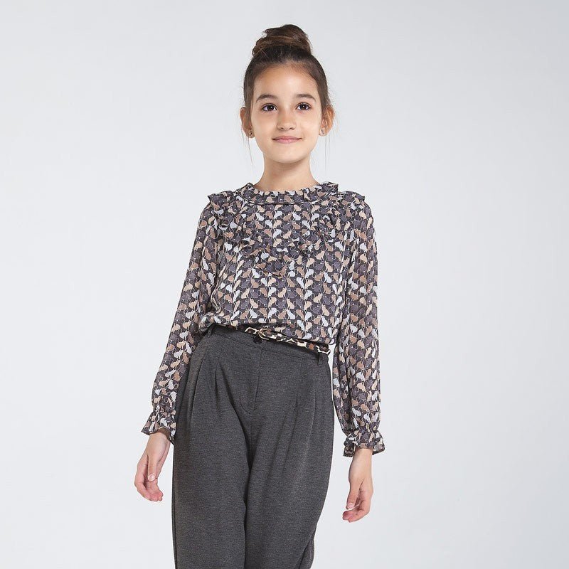 Maglia blusa ragazza Mayoral fantasia gattini - ErreGiModaBimbo
