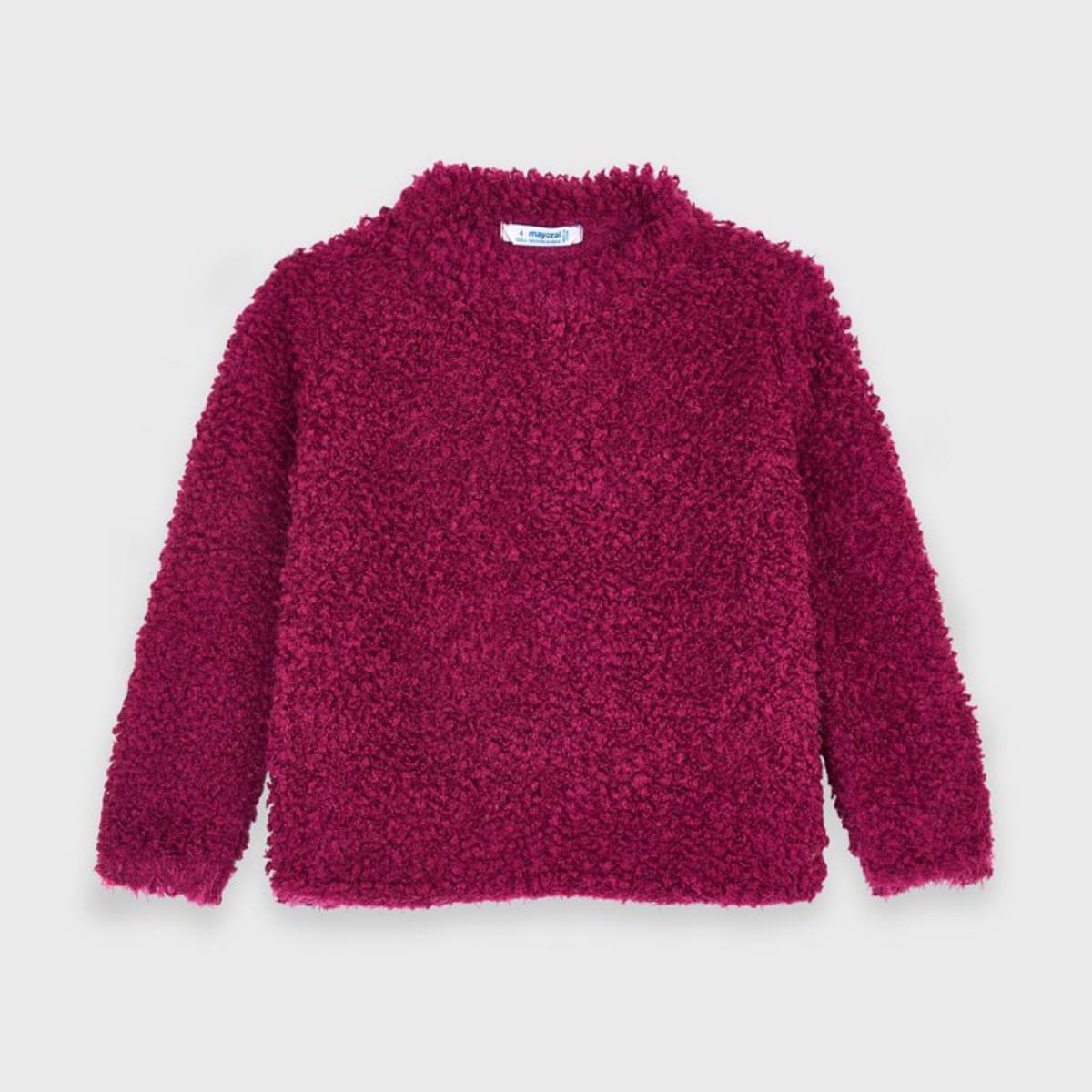 Maglione girocollo bambina Mayoral tricot riccio ciliegia - ErreGiModaBimbo