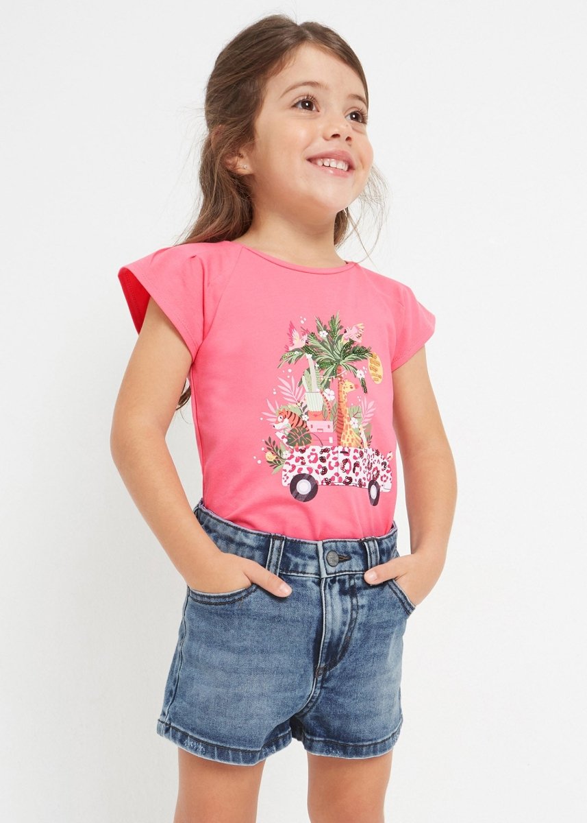 Pantaloncino short cotone bambina Mayoral jeans medio - ErreGiModaBimbo