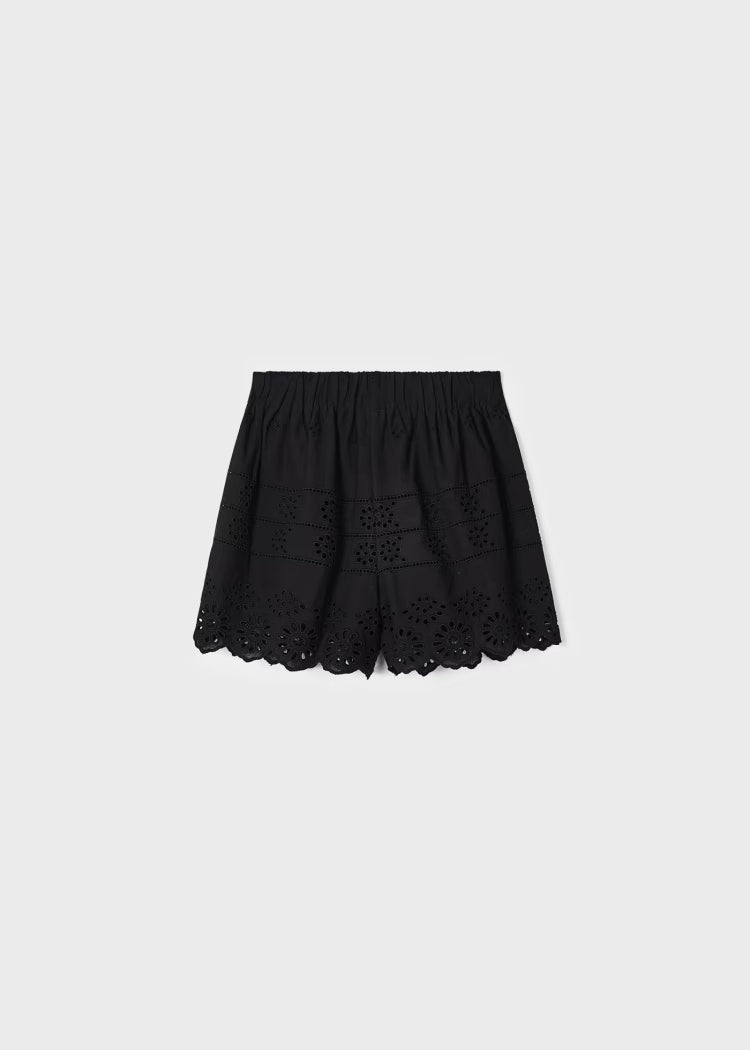 Pantaloncino traforato cotone bambina Mayoral nero - ErreGiModaBimbo