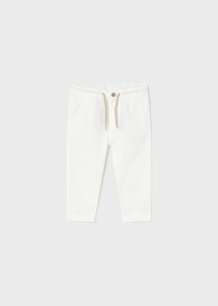 Pantalone chino relaxed neonato Mayoral lino panna - ErreGiModaBimbo