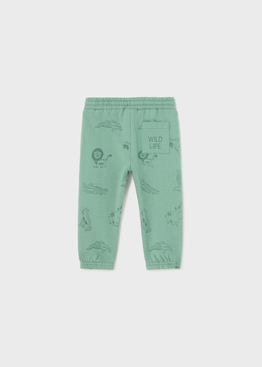 Pantalone sportivo neonato Mayoral verde stampa coccodrilli - ErreGiModaBimbo