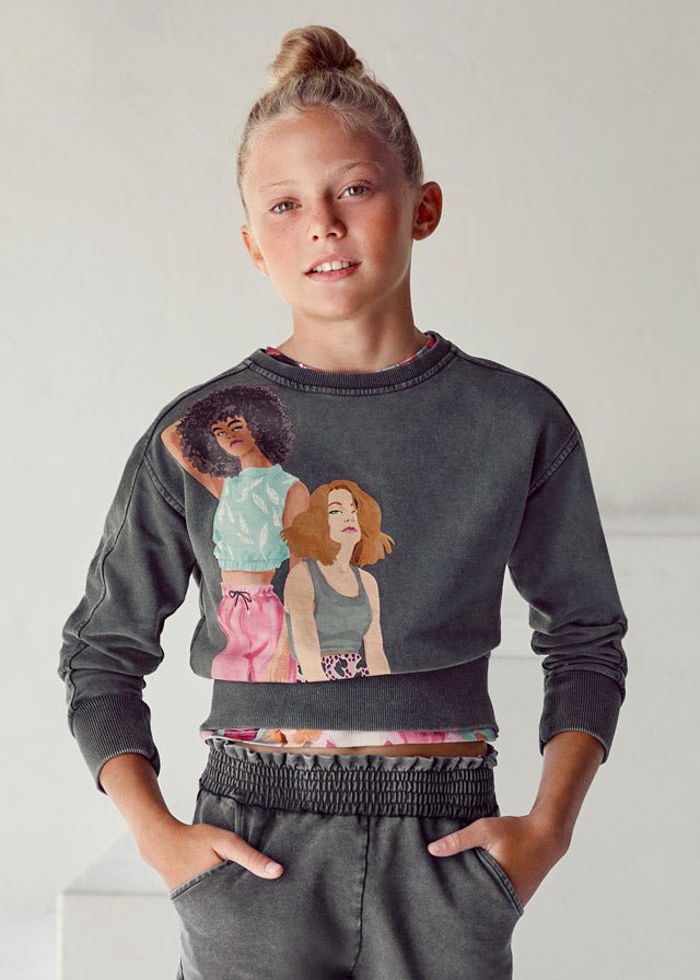 Pullover ragazza Mayoral stampata - ErreGiModaBimbo