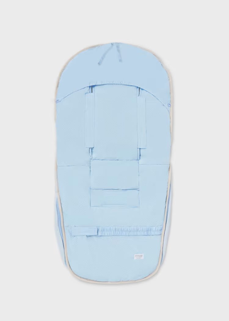 Sacco passeggino in similpelle e pellicciotto neonati Mayoral azzurro - ErreGiModaBimbo