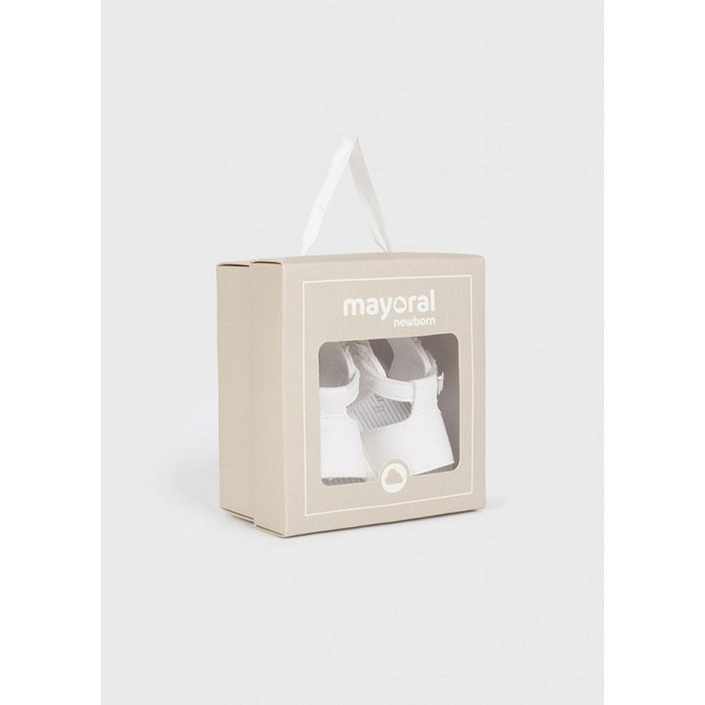 Sandali con fibbia neonato Mayoral Newborn bianco - ErreGiModaBimbo