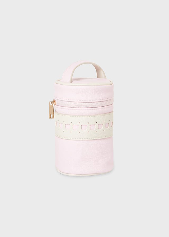 Set 3 pezzi portapappa Mayoral termos con federa in ecopelle rosa - ErreGiModaBimbo