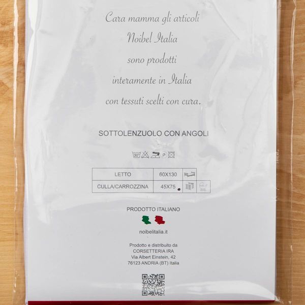 Sottolenzuolo con angoli per culla e carrozzina Noibel Italia - ErreGiModaBimbo