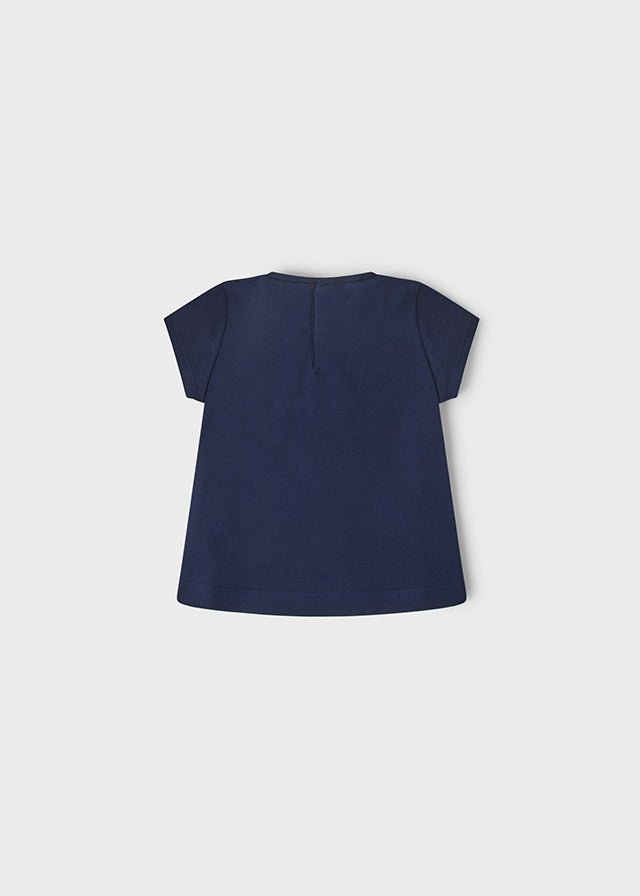 T-shirt neonata Mayoral blu stampa glitterata "Cats" - ErreGiModaBimbo