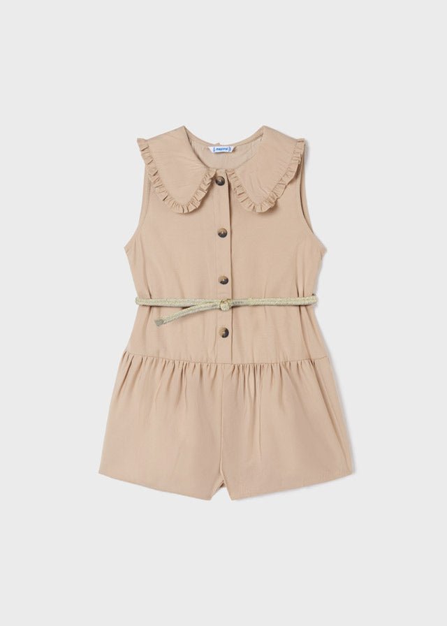 Tuta ragazza Mayoral beige con cintura abbinata - ErreGiModaBimbo
