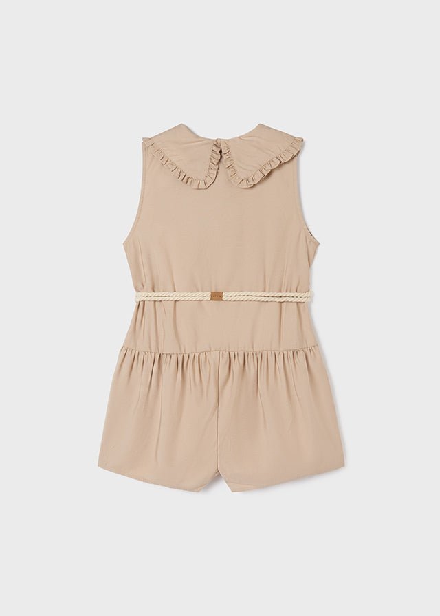 Tuta ragazza Mayoral beige con cintura abbinata - ErreGiModaBimbo