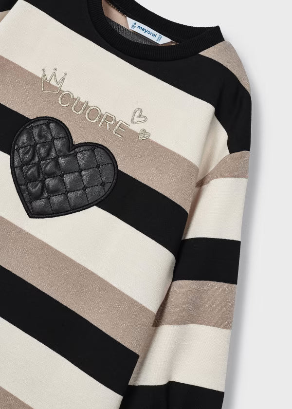 Vestito elementi decorativi bambina Mayoral fantasia righe - ErreGiModaBimbo