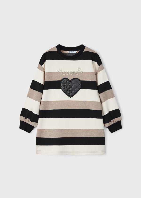 Vestito elementi decorativi bambina Mayoral fantasia righe - ErreGiModaBimbo