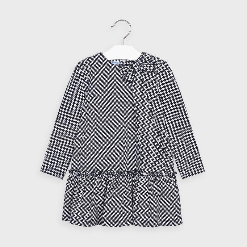 Vestito manica lunga bambina Mayoral fantasia blu marino - ErreGiModaBimbo