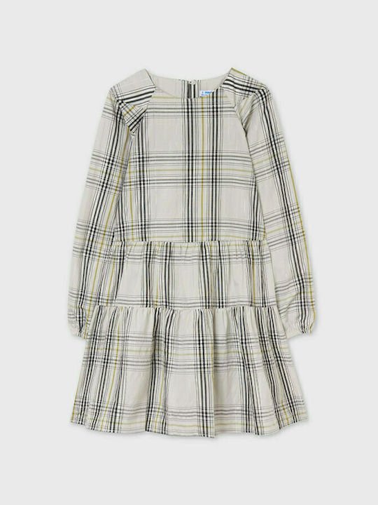 Abito con volant ragazza Mayoral quadri grigrio - ErreGiModaBimbo