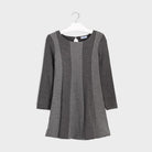 Abito girocollo manica lunga ragazza Mayoral lurex grigio - ErreGiModaBimbo