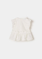 Blusa combinata neoanta Mayoral bianca ricami - ErreGiModaBimbo