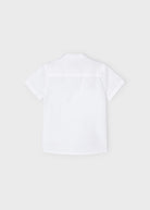 Camicia bianca manica corta colletto coreana lino bambino Mayoral - ErreGiModaBimbo