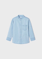 Camicia colletto coreana manica lunga bambino Mayoral jeans chiaro - ErreGiModaBimbo