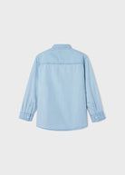 Camicia colletto coreana manica lunga bambino Mayoral jeans chiaro - ErreGiModaBimbo