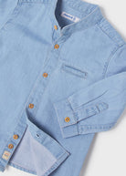 Camicia coreana jeans manica lunga neonato con fibia - ErreGiModaBimbo