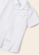 Camicia manica corta fresco cotone bambino Mayoral bianca - ErreGiModaBimbo