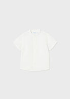 Camicia manica corta ricamo colletto coreana neonato Mayoral bianco - ErreGiModaBimbo