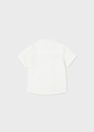 Camicia manica corta ricamo colletto coreana neonato Mayoral bianco - ErreGiModaBimbo