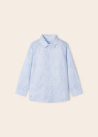 Camicia manica lunga bambino Mayoral fantasia floreale azzurra - ErreGiModaBimbo