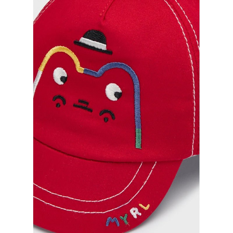 Cappello rosso motivo ricamato in cotone neonato Mayoral - ErreGiModaBimbo