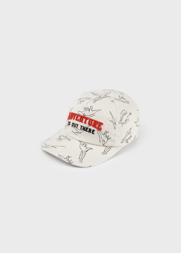 Cappello stampa dinosauri ricamo "ADVENTURE" cotone bambino Mayoral - ErreGiModaBimbo
