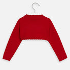 Cardigan bambina Mayoral basica Rosso con merletto - ErreGiModaBimbo