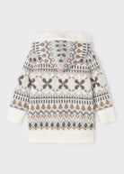 Cardigan jacquard bambina Mayoral fantasia grigio beige - ErreGiModaBimbo